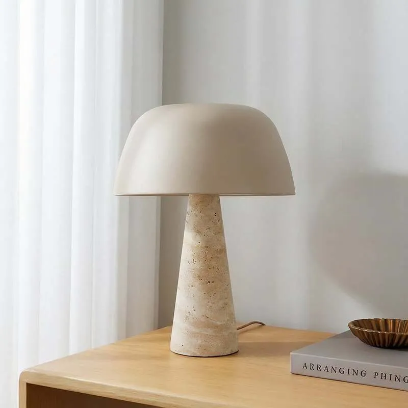B-Ware Lindby Tischleuchte Magritt beige Metall Stein 41 cm E27 Schalter am Kabel