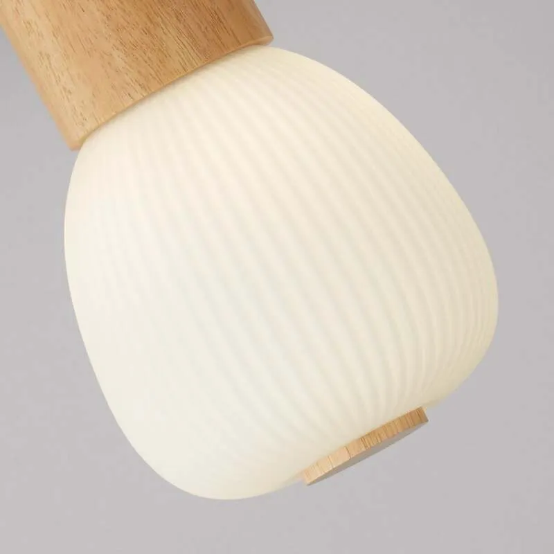 B-Ware Searchlight Hängeleuchte Ella 3-flammig weiß Holz dimmbar E14 21W 78,5cm