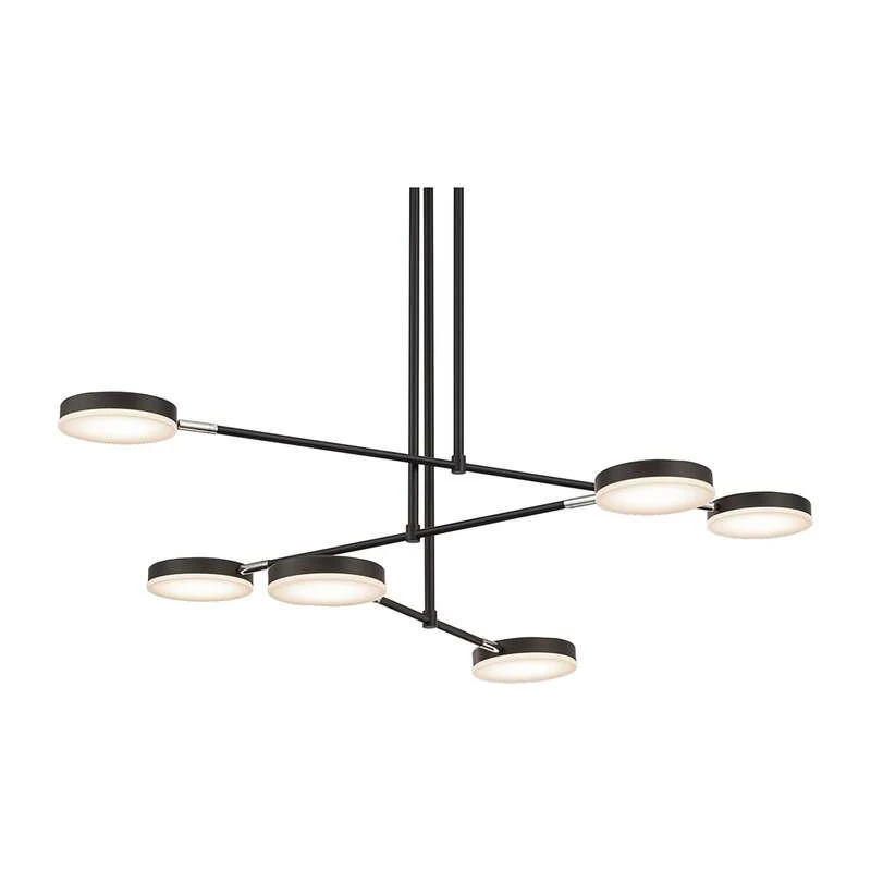 B-Ware Maytoni Hängelampe Hängeleuchte Fad LED Pendelleuchte 6-fl schwarz weiß 89x55cm