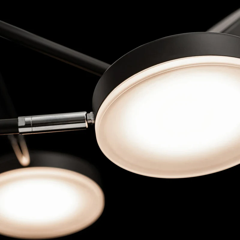 B-Ware Maytoni Hängelampe Hängeleuchte Fad LED Pendelleuchte 6-fl schwarz weiß 89x55cm