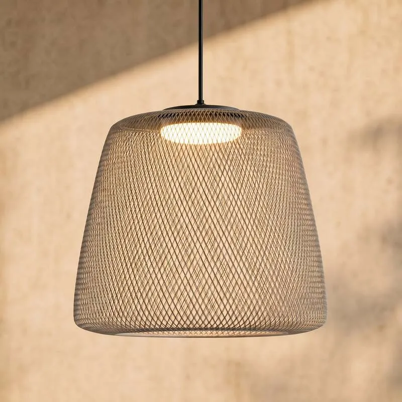 B-Ware Lucande Außenhängelampe Korvyn LED Gartenleuchte dimmbar grau IP44 Ø50cm
