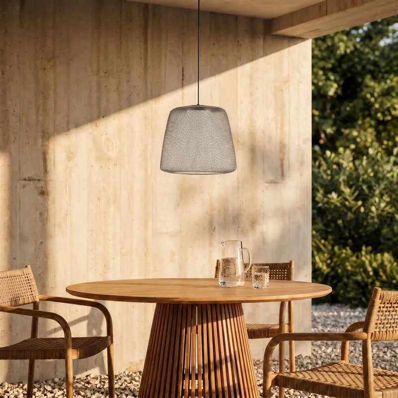 B-Ware Lucande Außenhängelampe Korvyn LED Gartenleuchte dimmbar grau IP44 Ø50cm