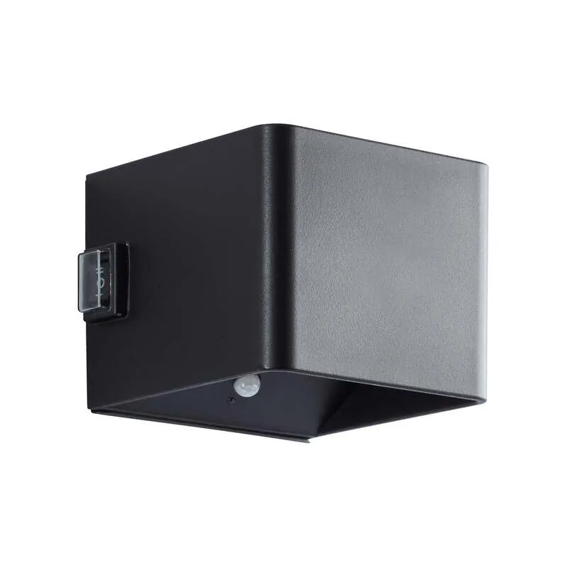 B-Ware Brilliant Außenwandleuchte LED Iseo schwarz mit Bewegungsmelder 10cm IP44 3000K