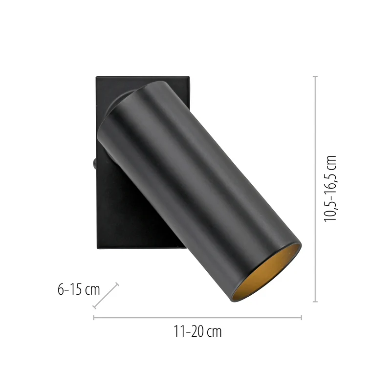 B-Ware SCHÖNER WOHNEN-Kollektion Wandstrahler RIK LED Wandleuchte Lampe schwarz 20cm