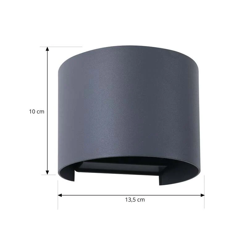 B-Ware Lindby Außenwandleuchte Gartenlampe Dara LED dimmbar CCT RGB dunkelgrau IP54
