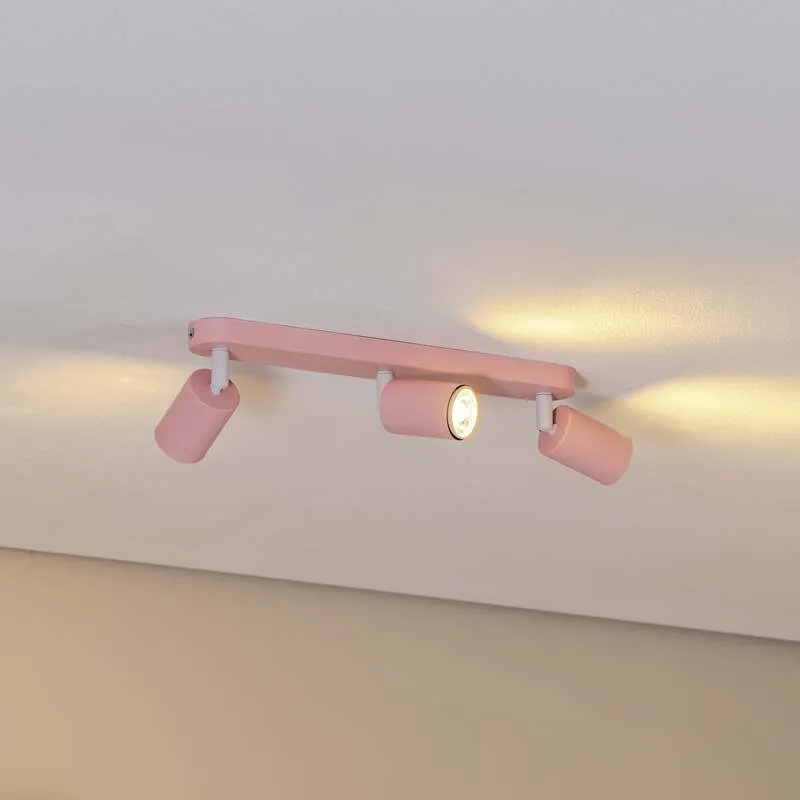 B-Ware TK Lighting Deckenstrahler Livia LED Strahler dimmbar rosa 3-flg 52cm Metall