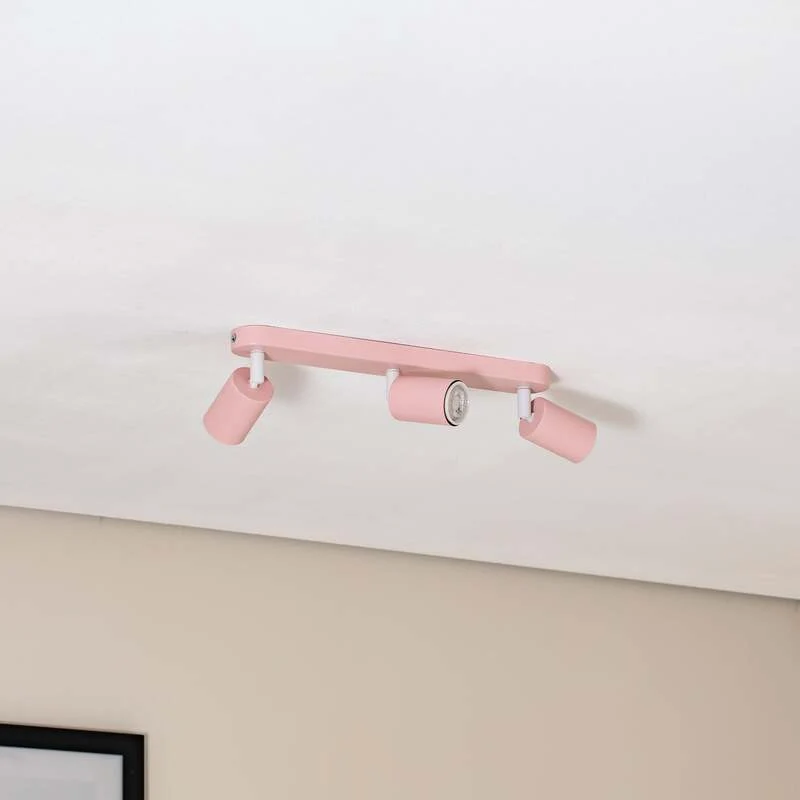 B-Ware TK Lighting Deckenstrahler Livia LED Strahler dimmbar rosa 3-flg 52cm Metall