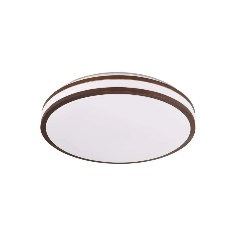 B-Ware Lindby Deckenleuchte Emiva LED Lampe Leuchte Holz dunkel Ø40cm CCT 3000K-6500K