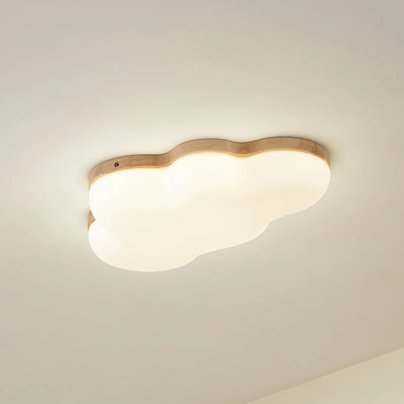 B-Ware Lindby Deckenleuchte Lampe LED Wolke Pilvi Kunststoff weiß Holz 50 cm Lieferumfa