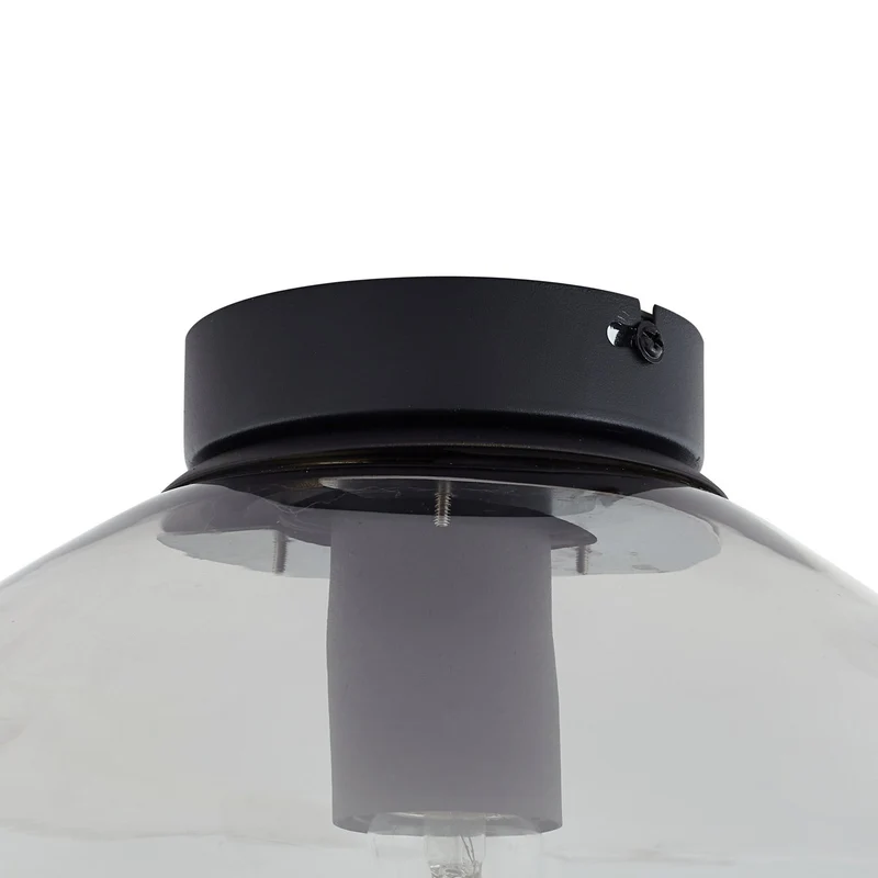 B-Ware Lindby Deckenleuchte Lampe LED Lelia rauchgrau Glas Ø 35 cm E27 dimmbar Leuchte