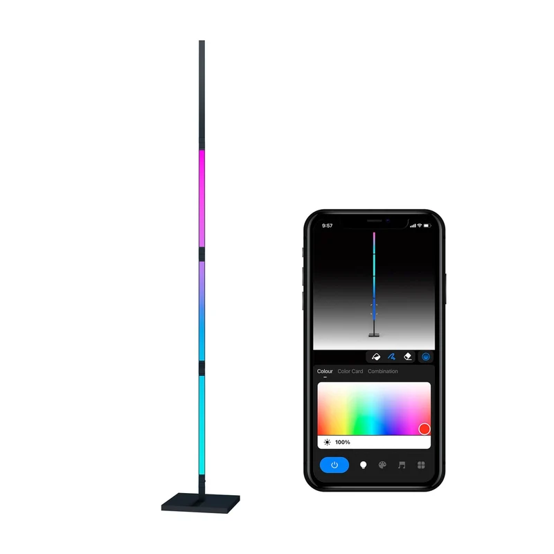B-Ware Calex Stehleuchte Wandleuchte LED Smart WLAN RGB CCT faltbar schwarz