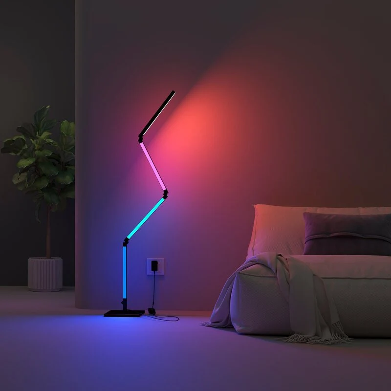 B-Ware Calex Stehleuchte Wandleuchte LED Smart WLAN RGB CCT faltbar schwarz