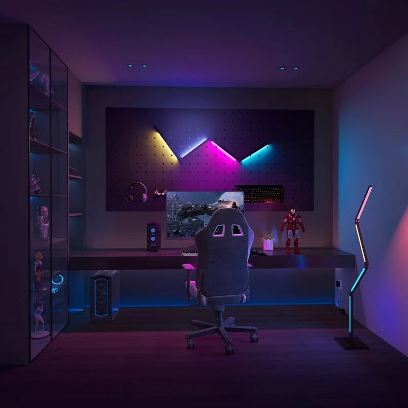 B-Ware Calex Stehleuchte Wandleuchte LED Smart WLAN RGB CCT faltbar schwarz