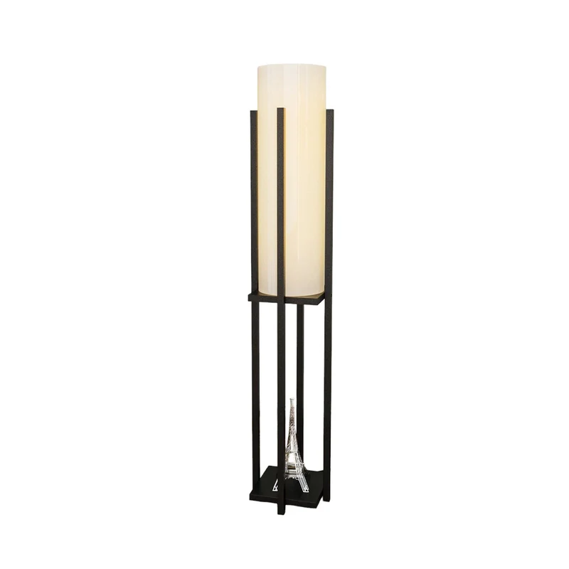 B-Ware Opviq Stehlampe Stehleuchte Lampe 8125 schwarz weiß Metall Canvas Höhe 130 cm