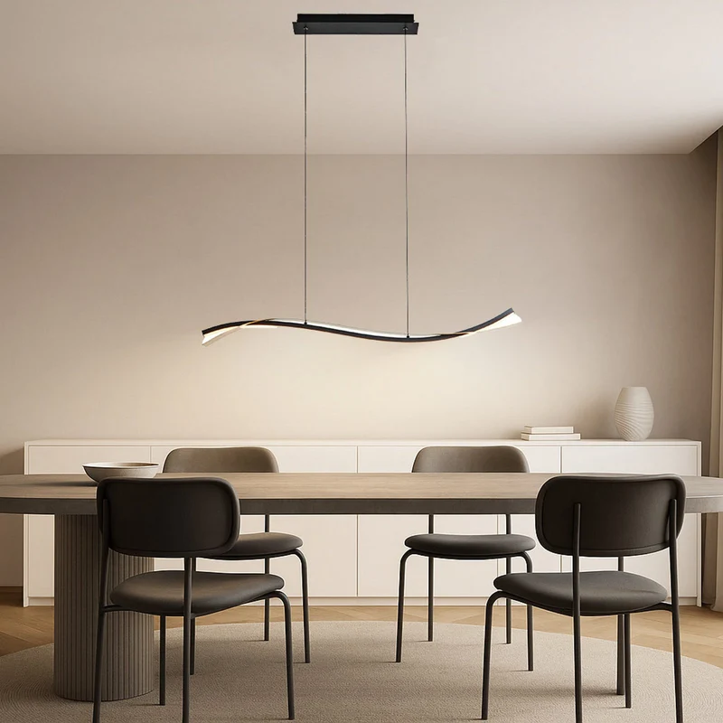 B-Ware Lucande LED-Hängeleuchte Pendelleuchte Alevia schwarz gold CCT dimmbar