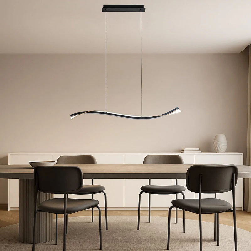 B-Ware Lucande LED-Hängeleuchte Pendelleuchte Alevia schwarz gold CCT dimmbar