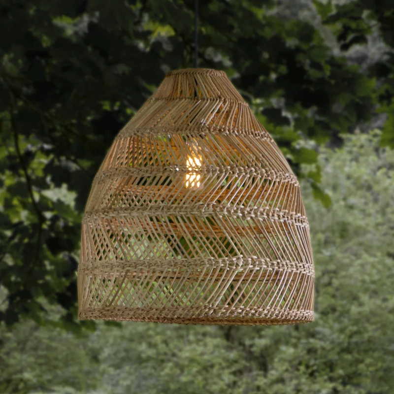 B-Ware PR Home Außenhängelampe Maja Rattan LED Gartenlampe Pendelleuchte IP44 Ø53cm