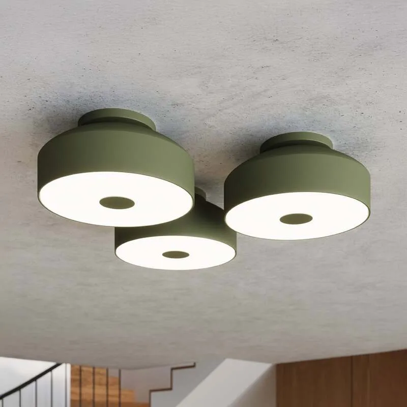 B-Ware Deckenleuchte CLARO olivgrün LED Lampe Leuchte dimmbar 4 x E27 Ø 30cm Metall