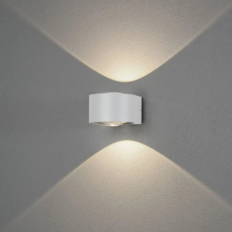 B-Ware Konstsmide LED Außenwandleuchte Gela up down weiß Gartenlampe Wandlampe Leuchte