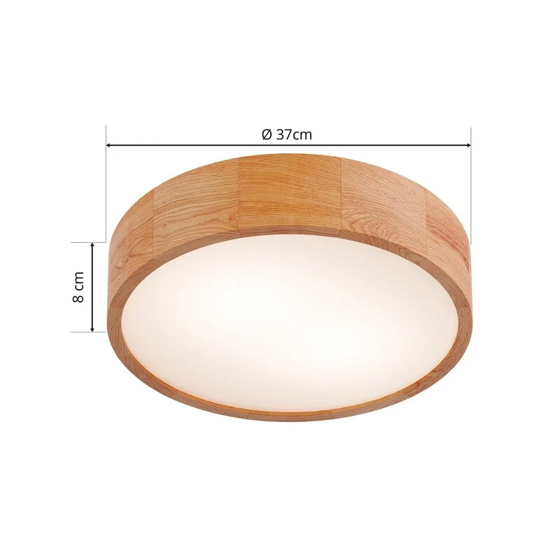 B-Ware Envostar Kerio Deckenleuchte Ø 37 cm Eichenholz dimmbar IP20 Unikat