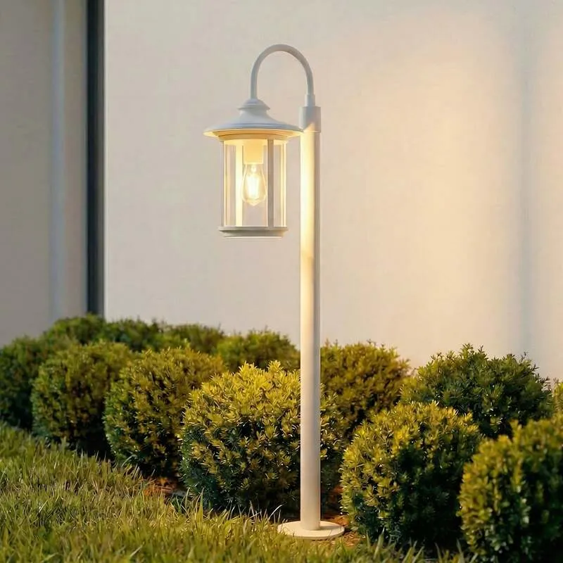 B-Ware Lindby Wegeleuchte Zayn LED Gartenleuchte Pollerleuchte dimmbar weiß 109cm IP65