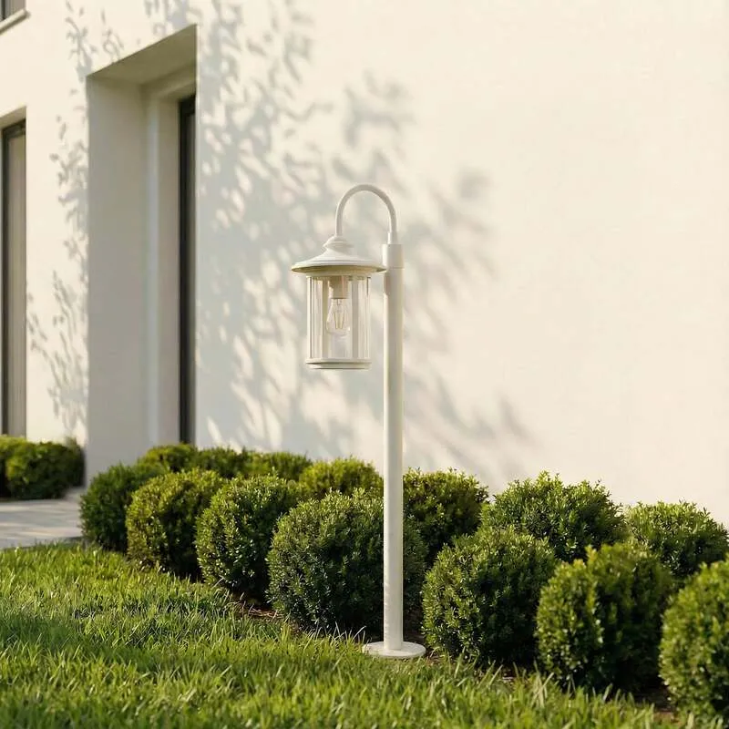 B-Ware Lindby Wegeleuchte Zayn LED Gartenleuchte Pollerleuchte dimmbar weiß 109cm IP65