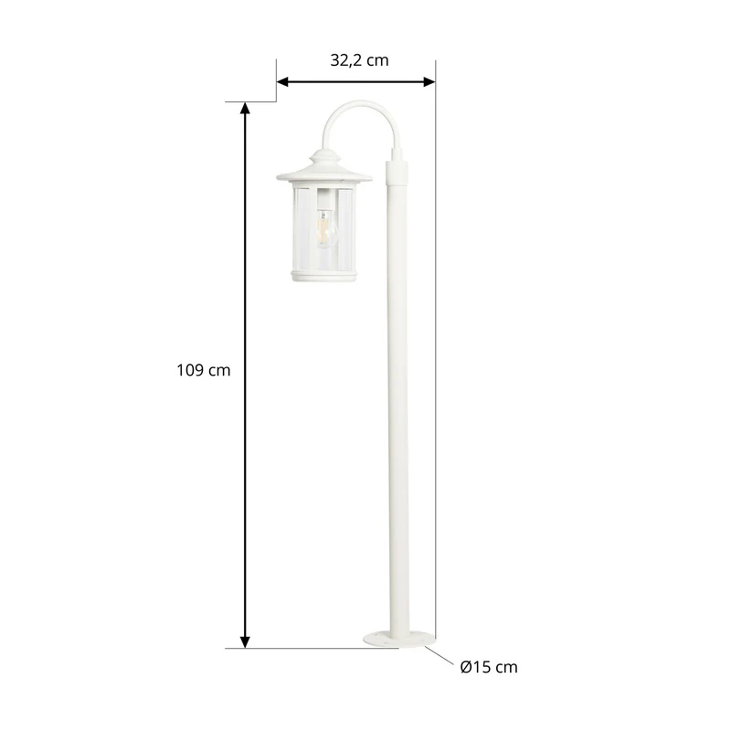 B-Ware Lindby Wegeleuchte Zayn LED Gartenleuchte Pollerleuchte dimmbar weiß 109cm IP65