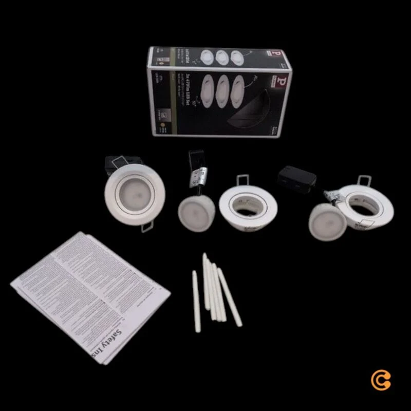 B-Ware Paulmann Einbaustrahler Nova Coin LED Spot dimmbar warmweiß 3er Set weiß matt