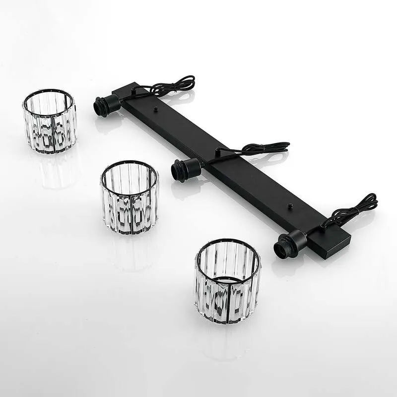 B-Ware Lindby Hängeleuchte Vella LED Pendelleuchte Lampe 3-flg transparent 83cm schwarz