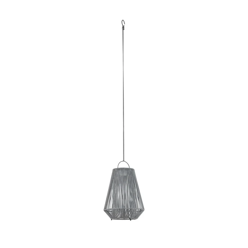B-Ware Lindby Solar Hängelampe Hängeleuchte Austas LED dimmbar grau IP54 40 cm USB