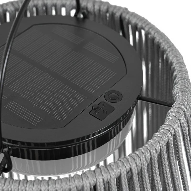 B-Ware Lindby Solar Hängelampe Hängeleuchte Austas LED dimmbar grau IP54 40 cm USB