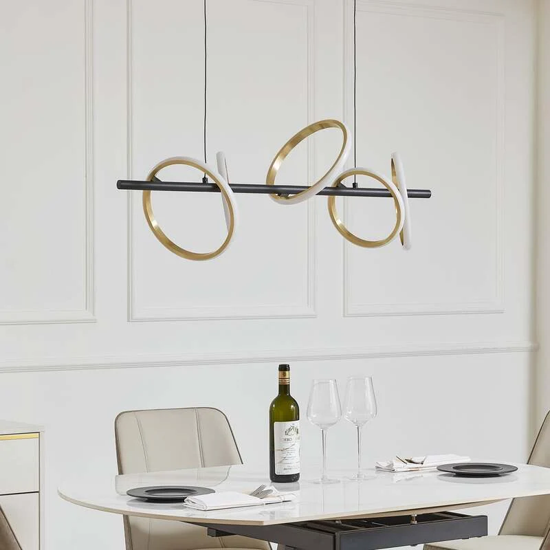 B-Ware Lucande LED Hängeleuchte Madu Hängelampe Leuchte LED schwarz Metall 92,5 cm lang