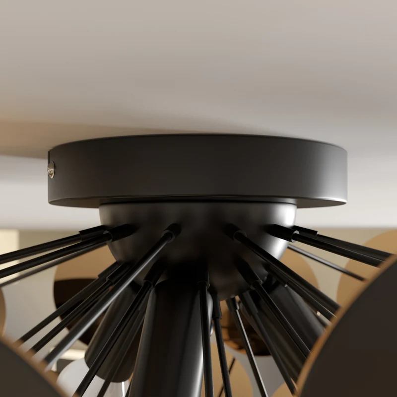 B-Ware Lindby Deckenlampe Kinan LED E14 Leuchte dimmbar schwarz gold Ø 54 cm 3-flammig
