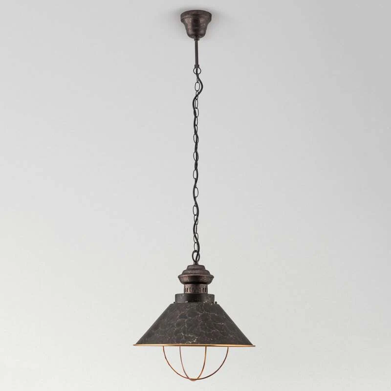 B-Ware Orion Pendellampe Shanta Hängelampe dimmbar schwarz-kupfer 30cm Höhe 34cm Ø