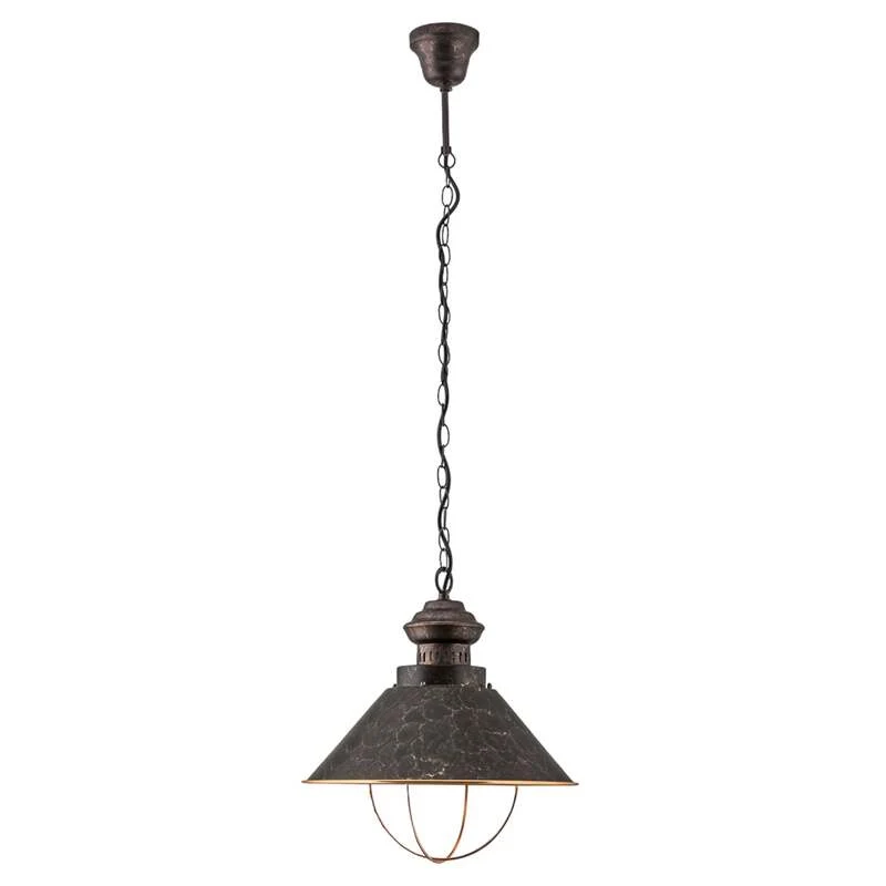 B-Ware Orion Pendellampe Shanta Hängelampe dimmbar schwarz-kupfer 30cm Höhe 34cm Ø