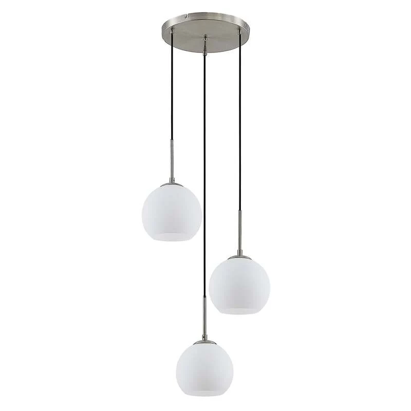 B-Ware Lindby Hängelampe Hängeleuchte Jurian LED Pendelleuchte dimmbar nickel opal