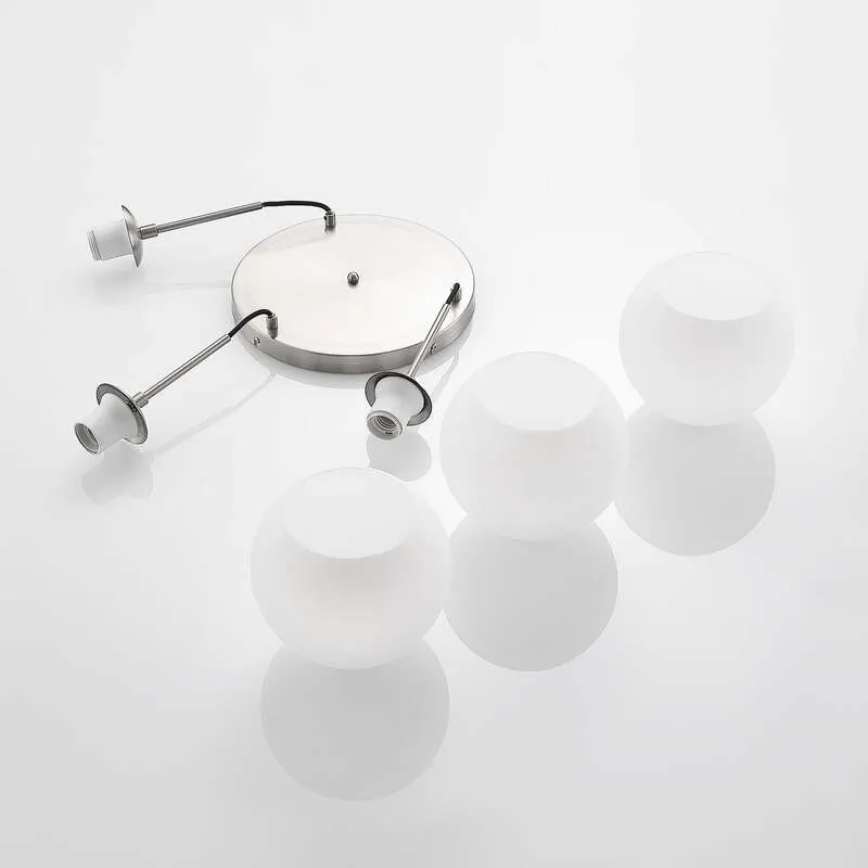 B-Ware Lindby Hängelampe Hängeleuchte Jurian LED Pendelleuchte dimmbar nickel opal