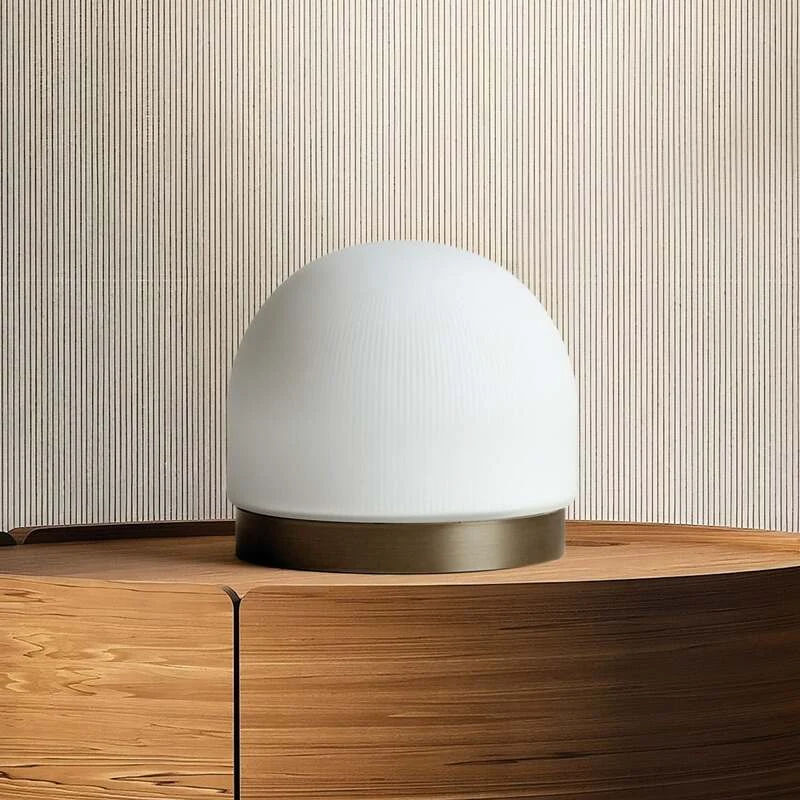 B-Ware miloox by Sforzin Tischlampe Domu LED Lampe dimmbar bronze/weiß Ø15cm 13,5cm