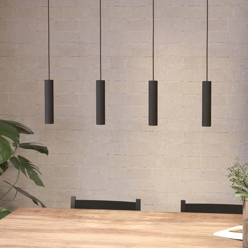 B-Ware EGLO LED Pendellampe Hängeleuchte Almudaina schwarz Länge 84 cm 4 flammig La285