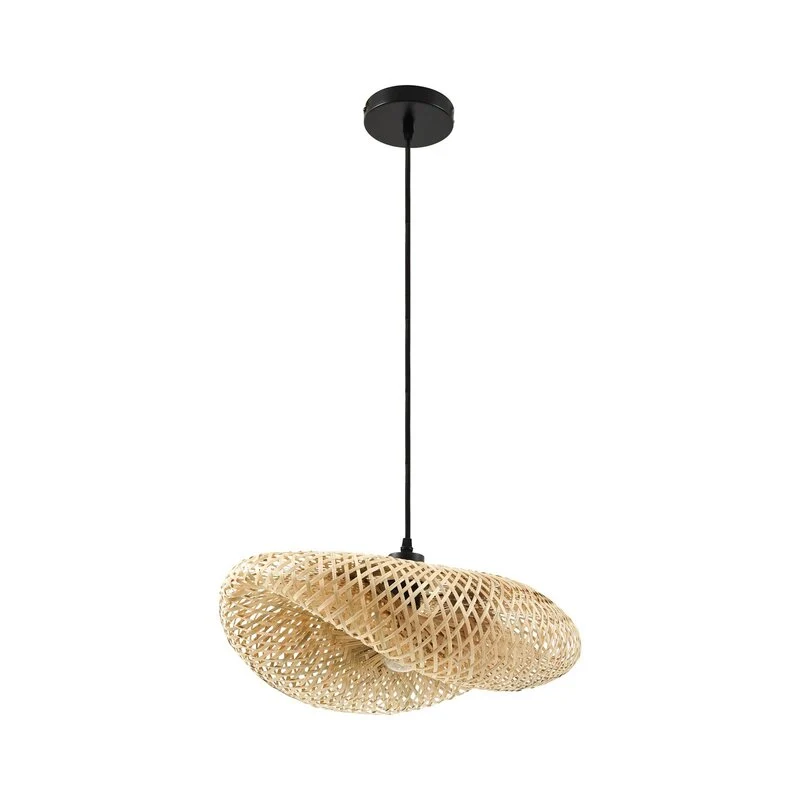 B-Ware Lindby Hängeleuchte Pendelleuchte Eleane Bambus natur Länge 50 cm E27 LED Lampe