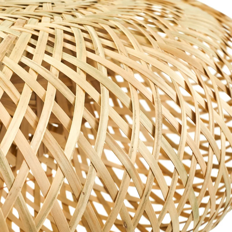 B-Ware Lindby Hängeleuchte Pendelleuchte Eleane Bambus natur Länge 50 cm E27 LED Lampe