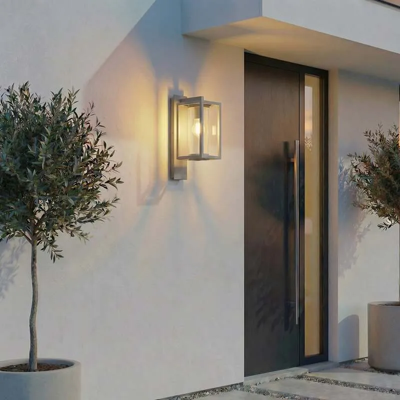 B-Ware Lucande Außenwandleuchte Ferda LED Gartenlampe Wandleuchte dimmbar grau IP44