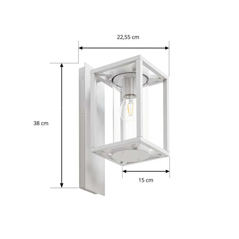 B-Ware Lucande Außenwandleuchte Ferda LED Gartenlampe Wandleuchte dimmbar grau IP44