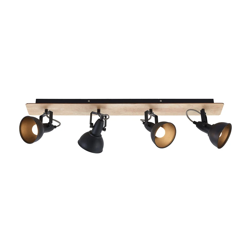 B-Ware Lindby Deckenlampe Hängeleuchte Aylis LED Lampe dimmbar schwarz Holz 82cm