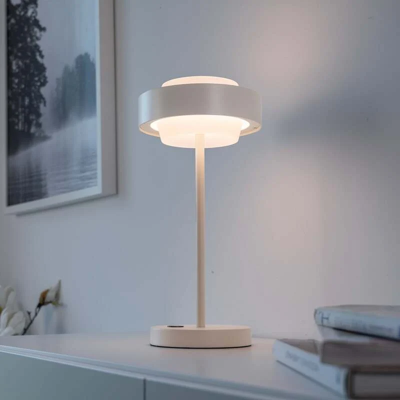 B-Ware Schöner Wohnen Tischlampe Elmo LED dimmbar beige 3000K Touchdimmer 36,5cm Lampe