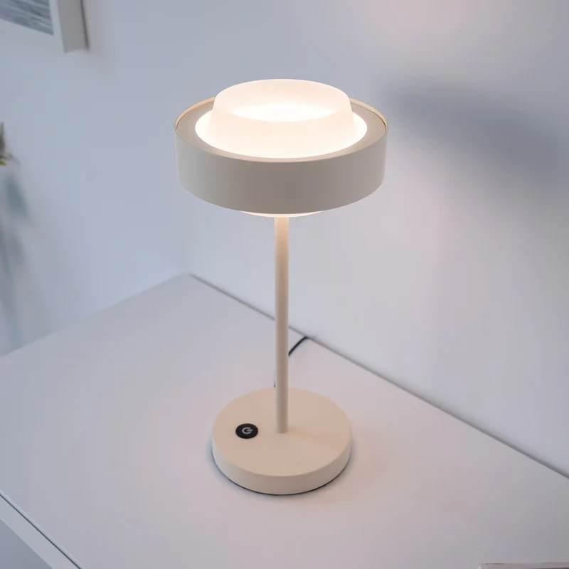 B-Ware Schöner Wohnen Tischlampe Elmo LED dimmbar beige 3000K Touchdimmer 36,5cm Lampe