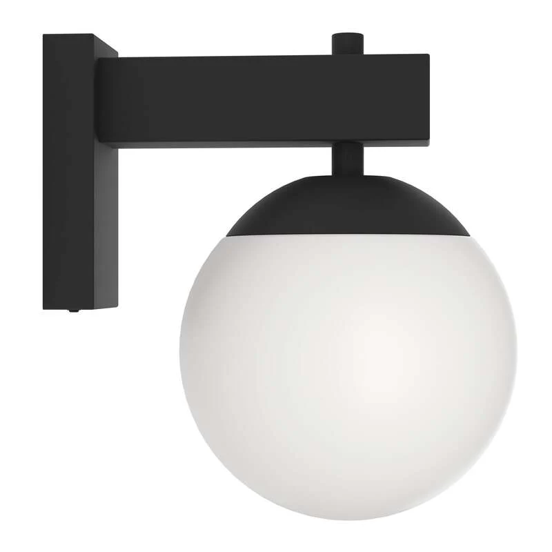 B-Ware Eglo Außenwandleuchte Bufalata LED Wandlampe dimmbar schwarz/opalweiß 20x29cm