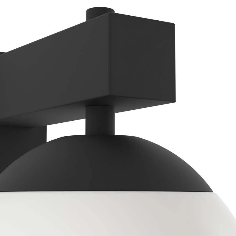 B-Ware Eglo Außenwandleuchte Bufalata LED Wandlampe dimmbar schwarz/opalweiß 20x29cm