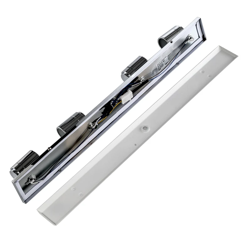 B-Ware Lindby Deckenleuchte Lampe Dejan LED 4-flg dimmbar chrom IP44 85x9cm Badezimmer
