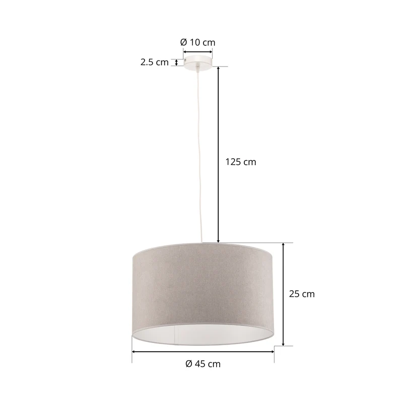 B-Ware Hängeleuchte Bristol LED Pendelleuchte dimmbar grau weiß matt 25cm Höhe 45cm Ø